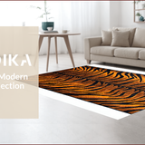 Ultra Soft Area Rug, Non Slip, Stain Resistant, Washable Area Rugs for Living Room, Bedroom, Chic Rustic Tiger Motif Elegance(Black)