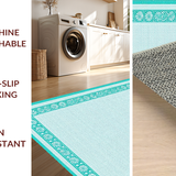 Ultra Soft Area Rug, Non Slip, Stain Resistant, Washable Area Rugs for Living Room, Bedroom, Refreshing Coastal Trellis Layout(White)