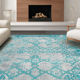 Ultra Soft Area Rug, Non Slip, Stain Resistant, Washable Area Rugs for Living Room, Bedroom, Modern Abstract Blue Tones Design(Gray)