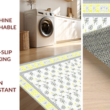 Ultra Soft Area Rug, Non Slip, Stain Resistant, Washable Area Rugs for Living Room, Bedroom, Rustic Gray and White Petals(Yellow)