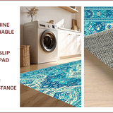 Ultra Soft Area Rug, Non Slip, Stain Resistant, Washable Area Rugs for Living Room, Bedroom, Vintage Boho Soft Playroom Rug(Blue)