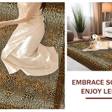 Ultra Soft Area Rug, Non Slip, Stain Resistant, Washable Area Rugs for Living Room, Bedroom, Rustic Khaki Animal Print Textile(Brown)