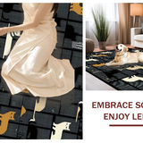Ultra Soft Area Rug, Non Slip, Stain Resistant, Washable Area Rugs for Living Room, Bedroom, Artful Farmhouse Animal Design(Black)