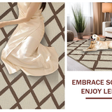 Ultra Soft Area Rug, Non Slip, Stain Resistant, Washable Area Rugs for Living Room, Bedroom, Modern Natural Weave Arrangement(Beige)