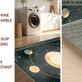 Ultra Soft Area Rug, Non Slip, Stain Resistant, Washable Area Rugs for Living Room, Bedroom, Stylish Modern Starry Night Theme(Gold)