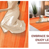 Ultra Soft Area Rug, Non Slip, Stain Resistant, Washable Area Rugs for Living Room, Bedroom, Rustic Short Pile Elegance(Orange)