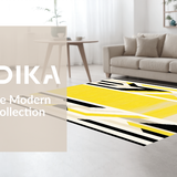 Ultra Soft Area Rug, Non Slip, Stain Resistant, Washable Area Rugs for Living Room, Bedroom, Sophisticated Cream and Black Contrast(Yellow)
