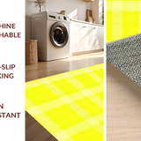Ultra Soft Area Rug, Non Slip, Stain Resistant, Washable Area Rugs for Living Room, Bedroom, Bright Whimsical Diamond Layout(Yellow)