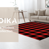 Cozy Black White Check(Red)