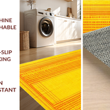 Ultra Soft Area Rug, Non Slip, Stain Resistant, Washable Area Rugs for Living Room, Bedroom, Stylish Vintage Linear Patterns(Yellow)