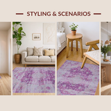 Ultra Soft Area Rug, Non Slip, Stain Resistant, Washable Area Rugs for Living Room, Bedroom, Vibrant Diamond Symmetry Style(Purple)