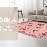 Ultra Soft Area Rug, Non Slip, Stain Resistant, Washable Area Rugs for Living Room, Bedroom, Whimsical Soft Pastel Decor(Pink)