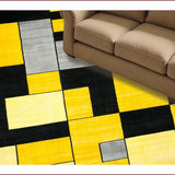 Ultra Soft Area Rug, Non Slip, Stain Resistant, Washable Area Rugs for Living Room, Bedroom, Dynamic Modern Linear Interpretation(Yellow)