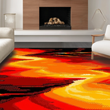 Ultra Soft Area Rug, Non Slip, Stain Resistant, Washable Area Rugs for Living Room, Bedroom, Captivating Molten Rock Display(Red)