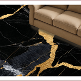 Ultra Soft Area Rug, Non Slip, Stain Resistant, Washable Area Rugs for Living Room, Bedroom, Marble Pattern Bedroom Area Rug Non-Shedding(Black)