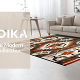 Ultra Soft Area Rug, Non Slip, Stain Resistant, Washable Area Rugs for Living Room, Bedroom, Southwestern Colorful Tribal Texture(Brown)