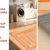 Ultra Soft Area Rug, Non Slip, Stain Resistant, Washable Area Rugs for Living Room, Bedroom, Transitional Soft-Toned Trellis Design(Orange)