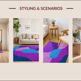 Ultra Soft Area Rug, Non Slip, Stain Resistant, Washable Area Rugs for Living Room, Bedroom, Modern Abstract Dining Space Non-Slip Carpet(Purple)
