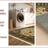 Ultra Soft Area Rug, Non Slip, Stain Resistant, Washable Area Rugs for Living Room, Bedroom, Rustic Earthy Traditional Motif(Beige)