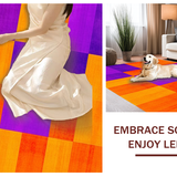 Ultra Soft Area Rug, Non Slip, Stain Resistant, Washable Area Rugs for Living Room, Bedroom, Artistic Energetic Motion Elements(Purple)