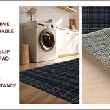 Ultra Soft Area Rug, Non Slip, Stain Resistant, Washable Area Rugs for Living Room, Bedroom, Fall Thanksgiving Laundry Room Low-Profile Rug(Black)