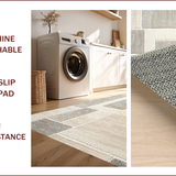 Ultra Soft Area Rug, Non Slip, Stain Resistant, Washable Area Rugs for Living Room, Bedroom, Neutral Handmade Bedroom Area Rug for High Traffic(Beige)