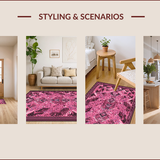 Ultra Soft Area Rug, Non Slip, Stain Resistant, Washable Area Rugs for Living Room, Bedroom, Vibrant Animal Print Elegance(Pink)