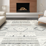 Ultra Soft Area Rug, Non Slip, Stain Resistant, Washable Area Rugs for Living Room, Bedroom, Rustic Earthy Tones with Lattice Design(Gray)