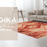 Ultra Soft Area Rug, Non Slip, Stain Resistant, Washable Area Rugs for Living Room, Bedroom, Vibrant Southwestern Tribal Aesthetic(Red)