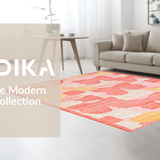 Ultra Soft Area Rug, Non Slip, Stain Resistant, Washable Area Rugs for Living Room, Bedroom, Cute Bow Accent Coral Pink Fluffy Carpet Decor(Pink)