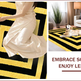 Ultra Soft Area Rug, Non Slip, Stain Resistant, Washable Area Rugs for Living Room, Bedroom, Luxury Greek Key Black Gold Entryway Runner(Yellow)
