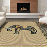 Ultra Soft Area Rug, Non Slip, Stain Resistant, Washable Area Rugs for Living Room, Bedroom, Stylish Ethnic Animal Print Aesthetic(Beige)