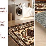 Ultra Soft Area Rug, Non Slip, Stain Resistant, Washable Area Rugs for Living Room, Bedroom, Rustic Vintage Cowboy Medallion(Beige)