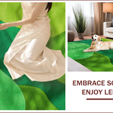 Ultra Soft Area Rug, Non Slip, Stain Resistant, Washable Area Rugs for Living Room, Bedroom, Moss Aesthetic Washable Playroom Shag Carpet(Green)