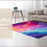 Ultra Soft Area Rug, Non Slip, Stain Resistant, Washable Area Rugs for Living Room, Bedroom, Charming Colorful Shag Texture(Purple)