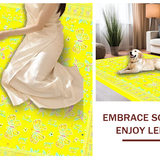 Ultra Soft Area Rug, Non Slip, Stain Resistant, Washable Area Rugs for Living Room, Bedroom, Cute Ethereal Flutter Pattern(Yellow)