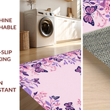Ultra Soft Area Rug, Non Slip, Stain Resistant, Washable Area Rugs for Living Room, Bedroom, Vibrant Floral Nature Inspiration(Pink)