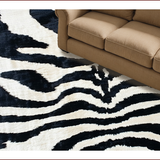 Ultra Soft Area Rug, Non Slip, Stain Resistant, Washable Area Rugs for Living Room, Bedroom, Trendy Animal Pattern Non-Slip Entryway Carpet(Black)