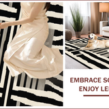 Ultra Soft Area Rug, Non Slip, Stain Resistant, Washable Area Rugs for Living Room, Bedroom, Contemporary Abstract Animal Motif(Black)