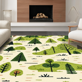 Ultra Soft Area Rug, Non Slip, Stain Resistant, Washable Area Rugs for Living Room, Bedroom, Cute Cartoon Animal Motif Rug(Green)