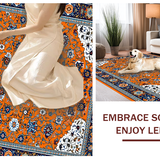 Ultra Soft Area Rug, Non Slip, Stain Resistant, Washable Area Rugs for Living Room, Bedroom, Lively Multi-Color Abstract Motif(Orange)