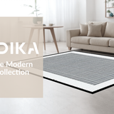 Ultra Soft Area Rug, Non Slip, Stain Resistant, Washable Area Rugs for Living Room, Bedroom, Chic Monochrome Geometric Aesthetic(Gray)