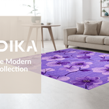 Ultra Soft Area Rug, Non Slip, Stain Resistant, Washable Area Rugs for Living Room, Bedroom, Vibrant Three-Dimensional Blossom(Purple)