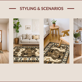 Ultra Soft Area Rug, Non Slip, Stain Resistant, Washable Area Rugs for Living Room, Bedroom, Nature-Inspired Earthy Palette(Brown)
