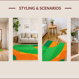 Ultra Soft Area Rug, Non Slip, Stain Resistant, Washable Area Rugs for Living Room, Bedroom, Vibrant Ombre Bedroom Nursery Non-Slip Area Carpet(Green)