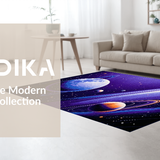 Ultra Soft Area Rug, Non Slip, Stain Resistant, Washable Area Rugs for Living Room, Bedroom, Whimsical Space-Themed Abstract Design(Purple)