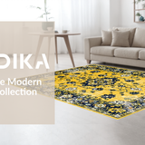 Ultra Soft Area Rug, Non Slip, Stain Resistant, Washable Area Rugs for Living Room, Bedroom, Rustic Vintage Symmetrical Style(Gold)