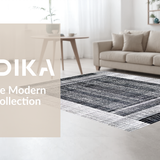 Ultra Soft Area Rug, Non Slip, Stain Resistant, Washable Area Rugs for Living Room, Bedroom, Striking Black White Doormat: Geometric Farmhouse Welcome Rug(Gray)
