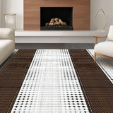 Ultra Soft Area Rug, Non Slip, Stain Resistant, Washable Area Rugs for Living Room, Bedroom, Textured Neutral Tones Motif(Brown)
