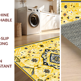 Ultra Soft Area Rug, Non Slip, Stain Resistant, Washable Area Rugs for Living Room, Bedroom, Elegant Cozy Medallion Design(Yellow)